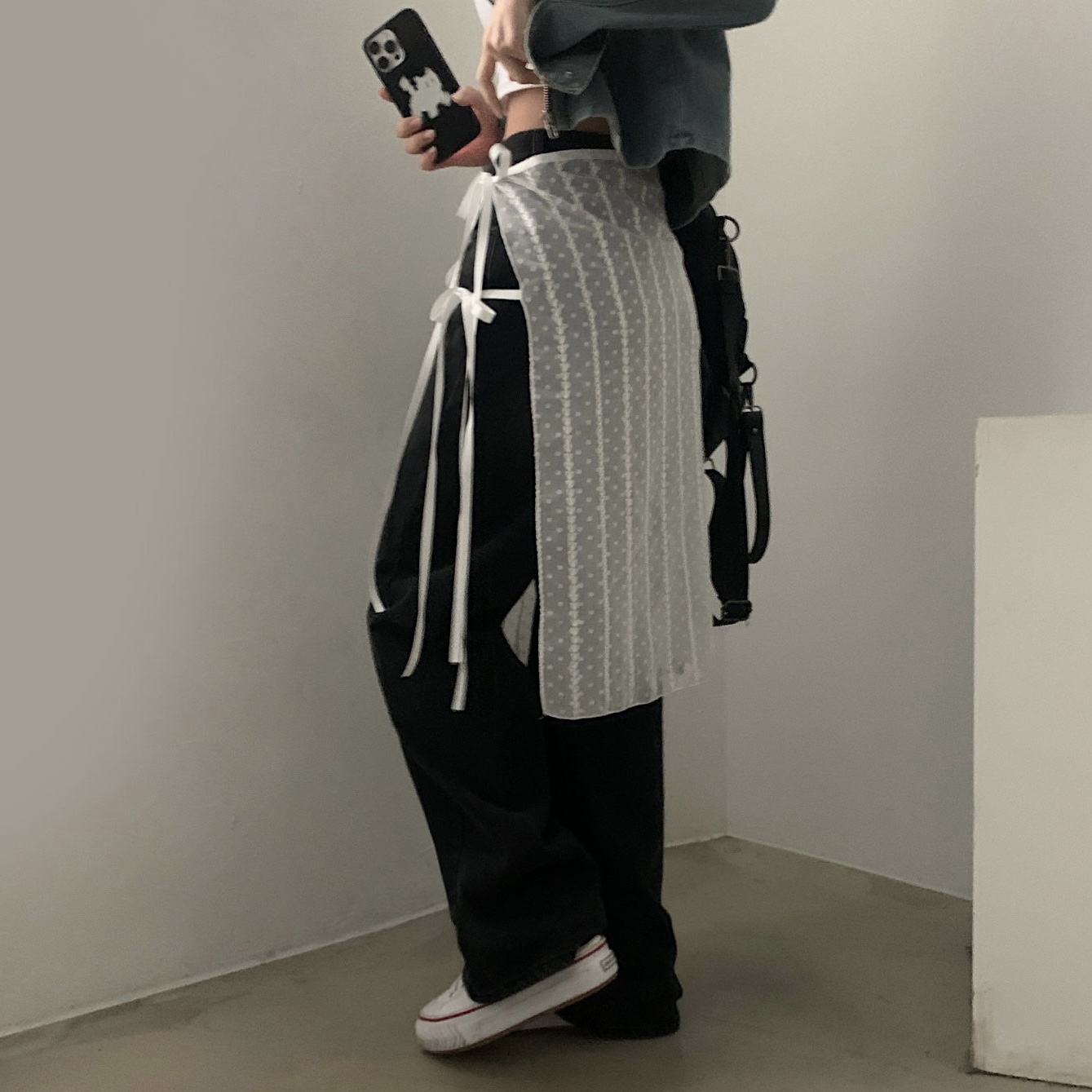 リボンフラワーレースラップスカート-2color | ファッション通販