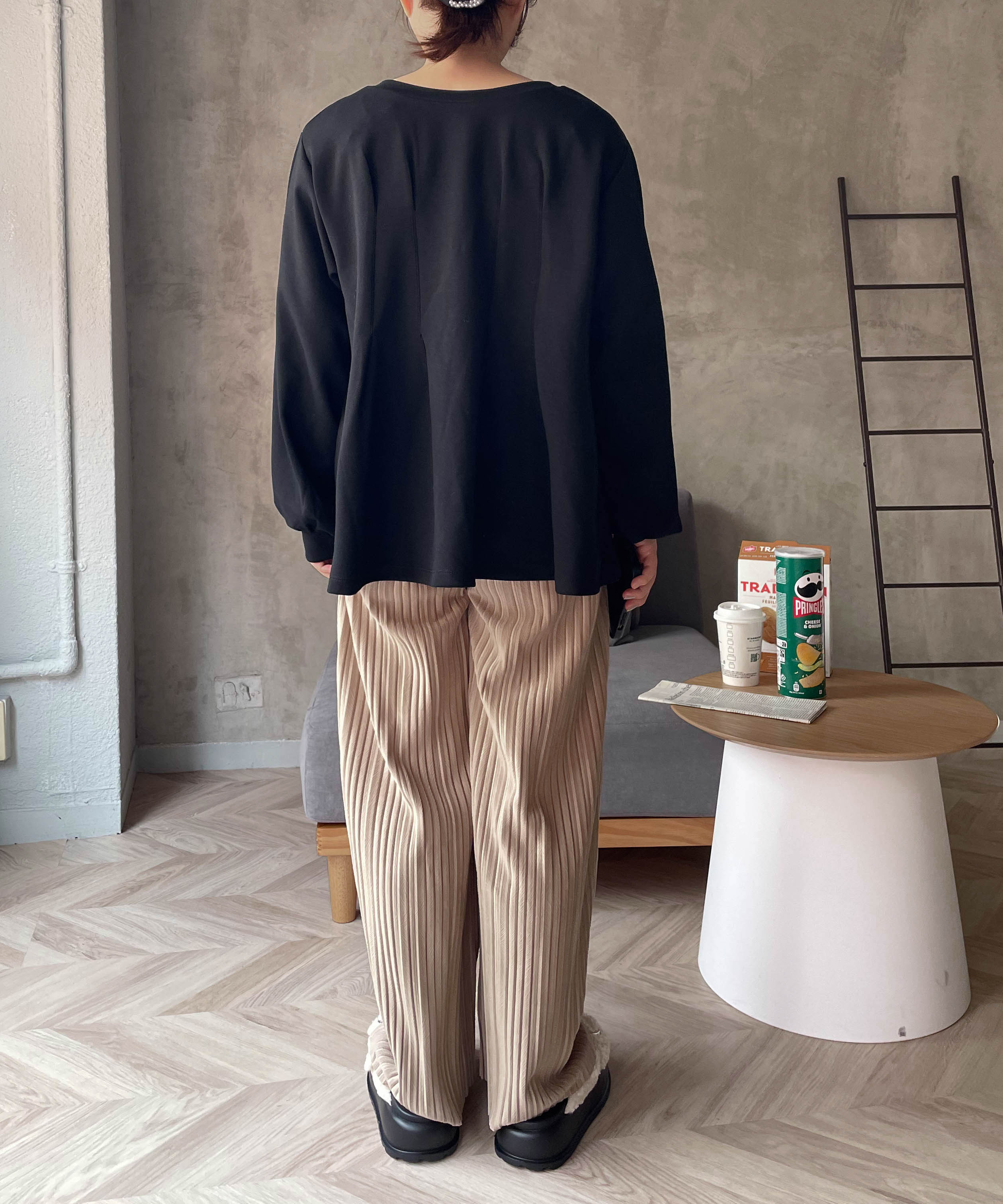 サイズ変更 トップ二重 前後2wayロゴタックカットトップス≪洗濯機で洗える