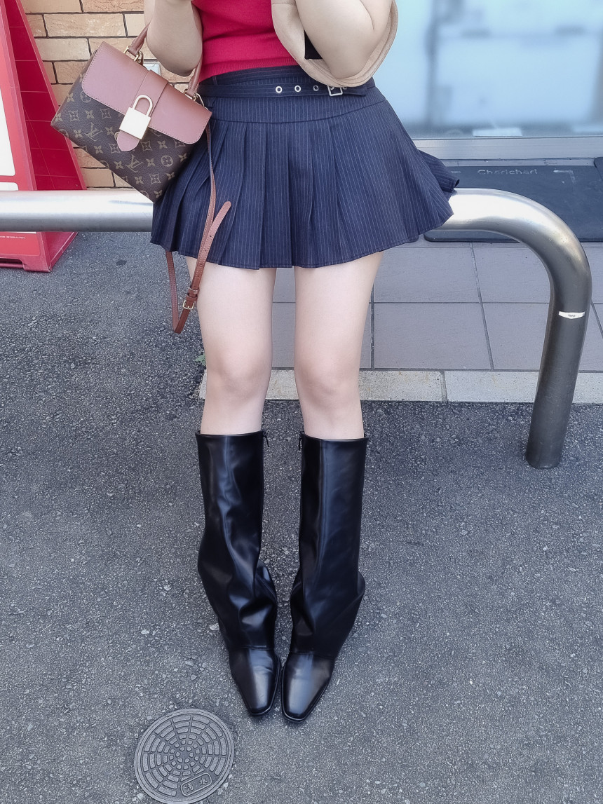 7CM]厚底フォールドオーバーロングブーツ | ファッション通販サイト NUGU