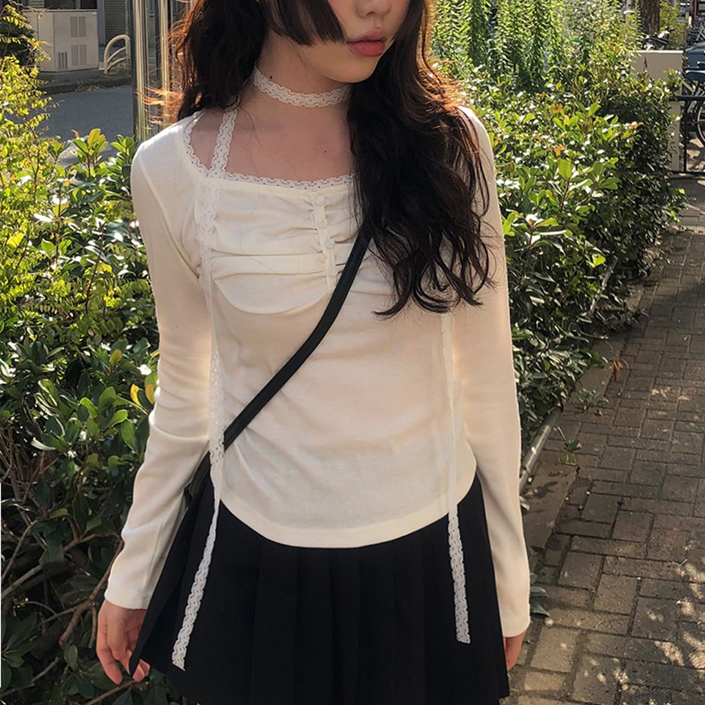 話題の新作♪【D&G】シルクスカーフスリーブのTシャツ ロングタイスカーフset] レーススカーフくるみボタン