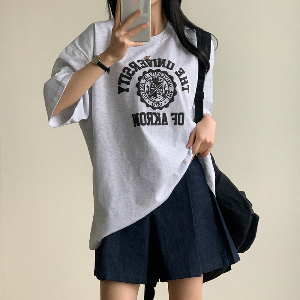セール】サイドスリット/スムースプチ刺繍オーバーサイズTシャツ