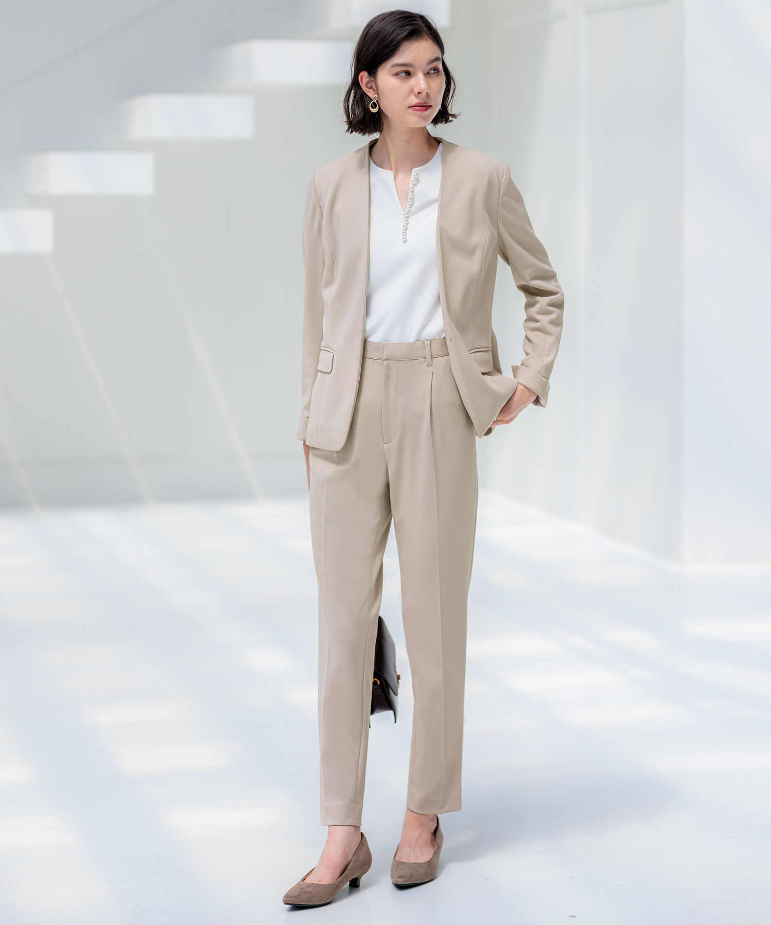 入卒／セレモニー】のびのび！ストレッチノーカラージャケット