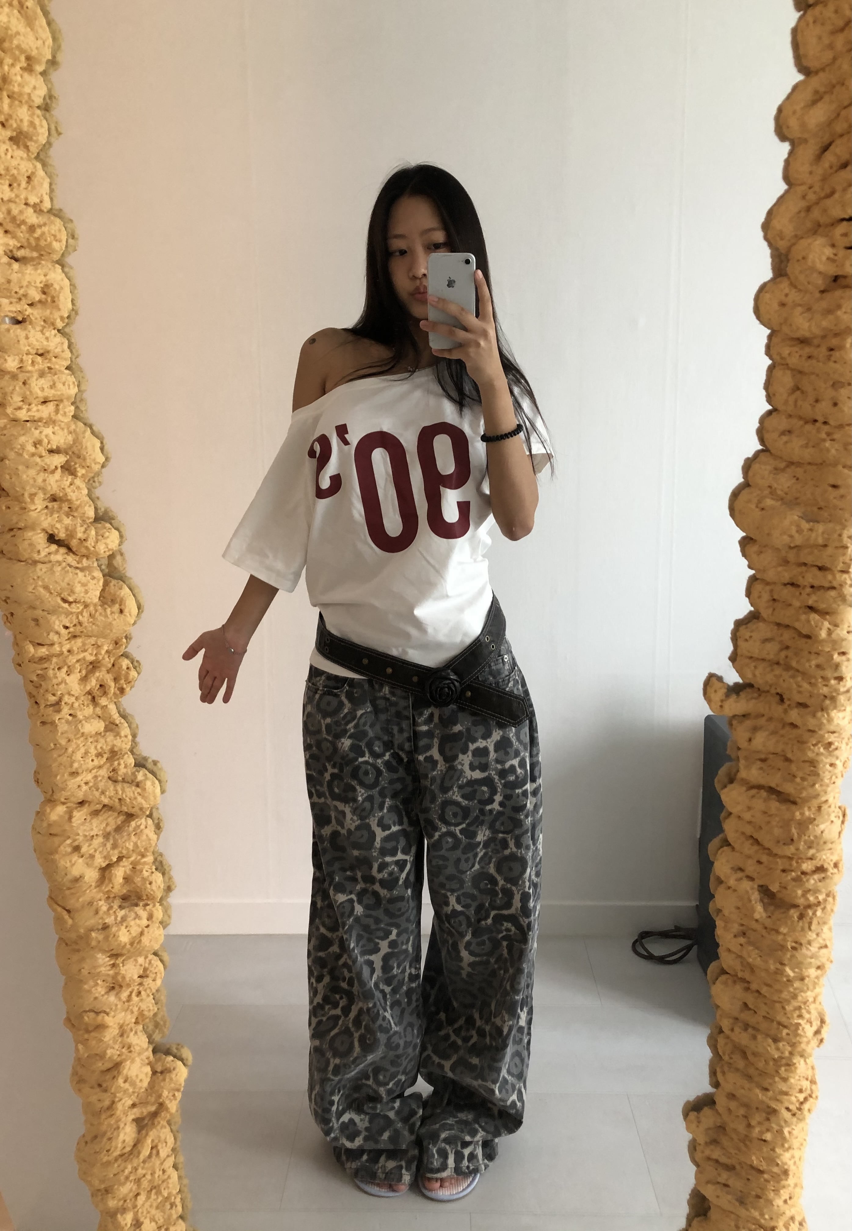 レオパード柄 ウォッシュ加工 デニムパンツ | ファッション通販サイト NUGU