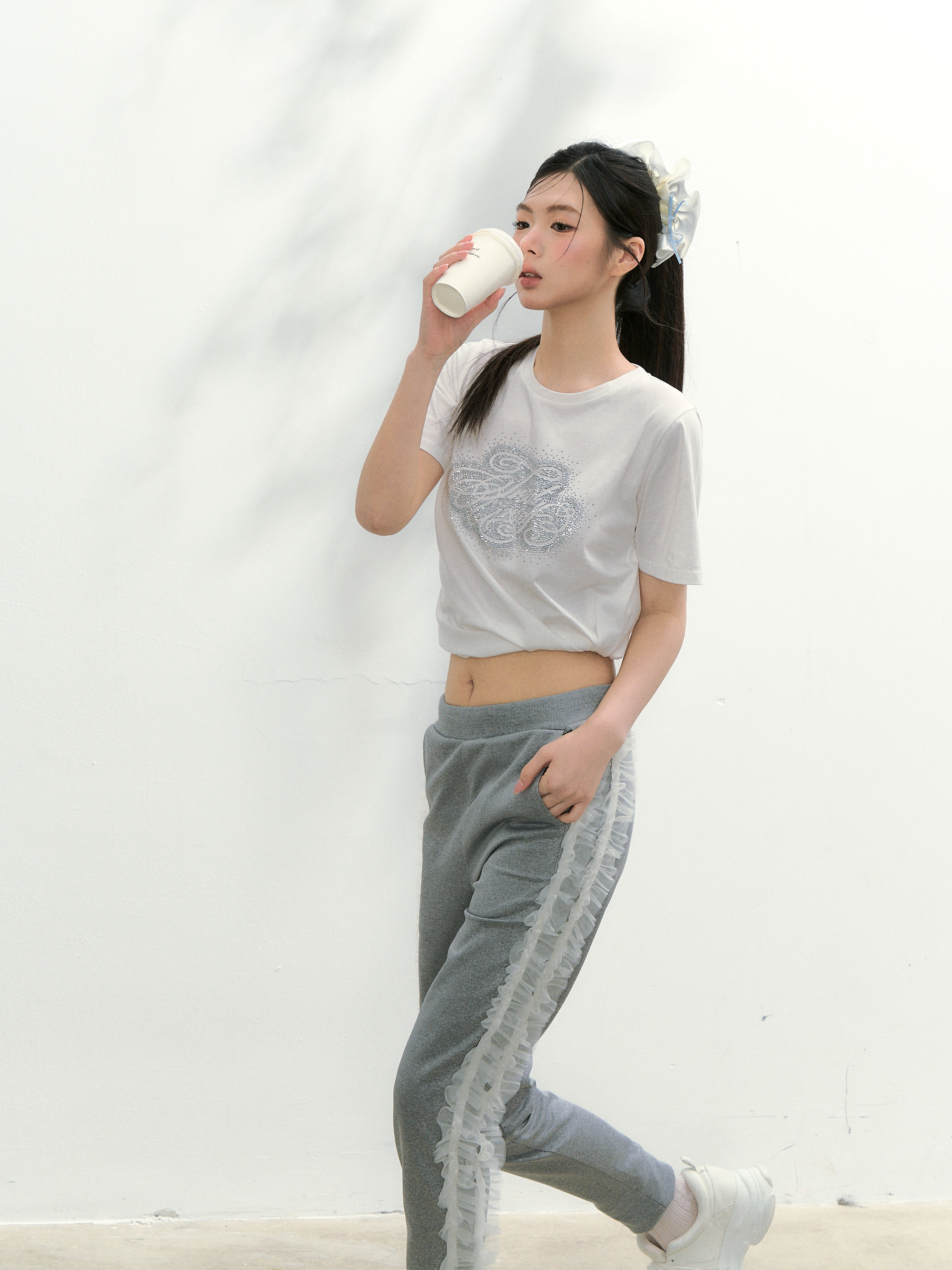 Treat Girl's tulle frill jersey pants | ファッション通販