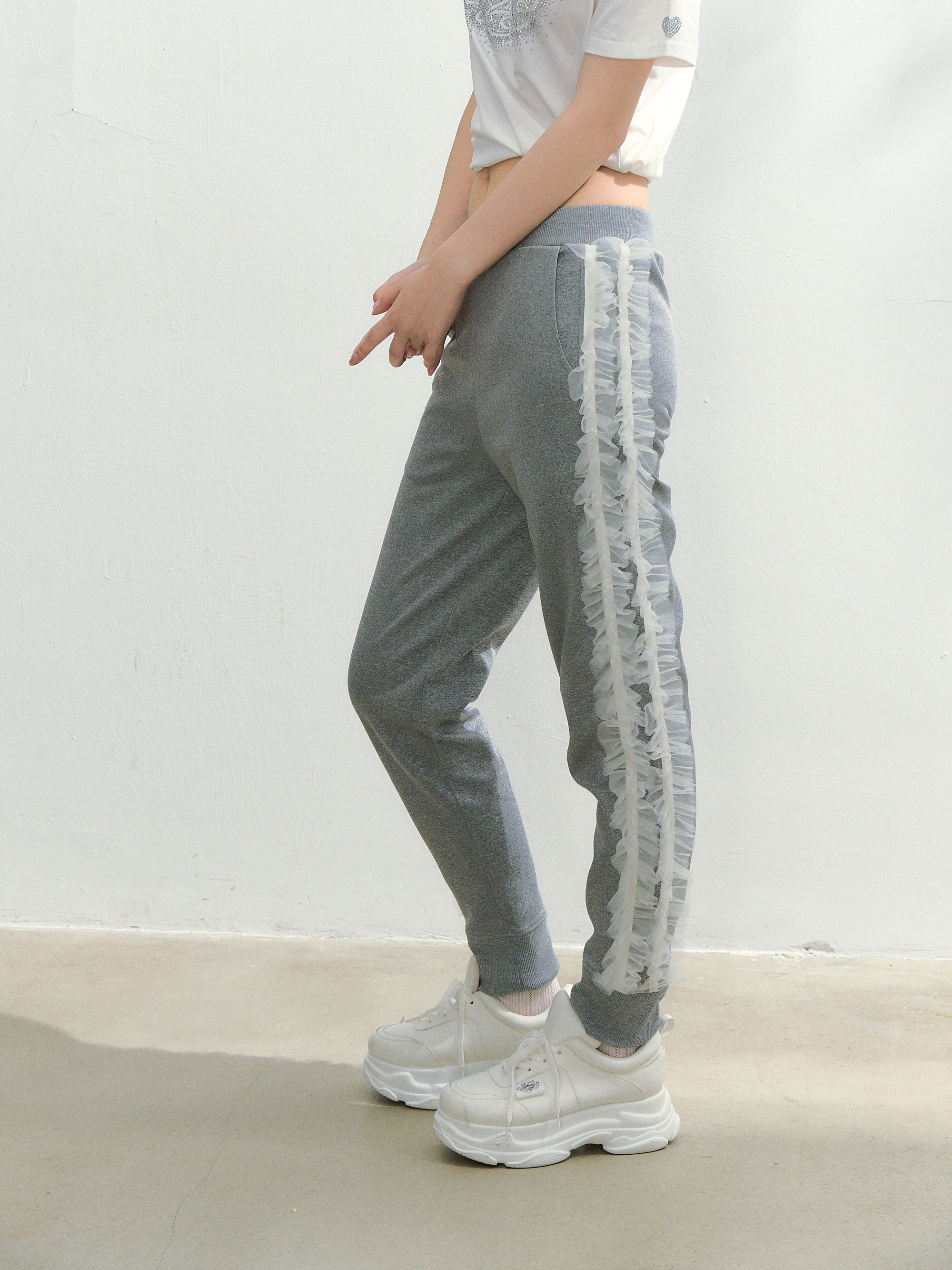 Treat Girl's tulle frill jersey pants | ファッション通販