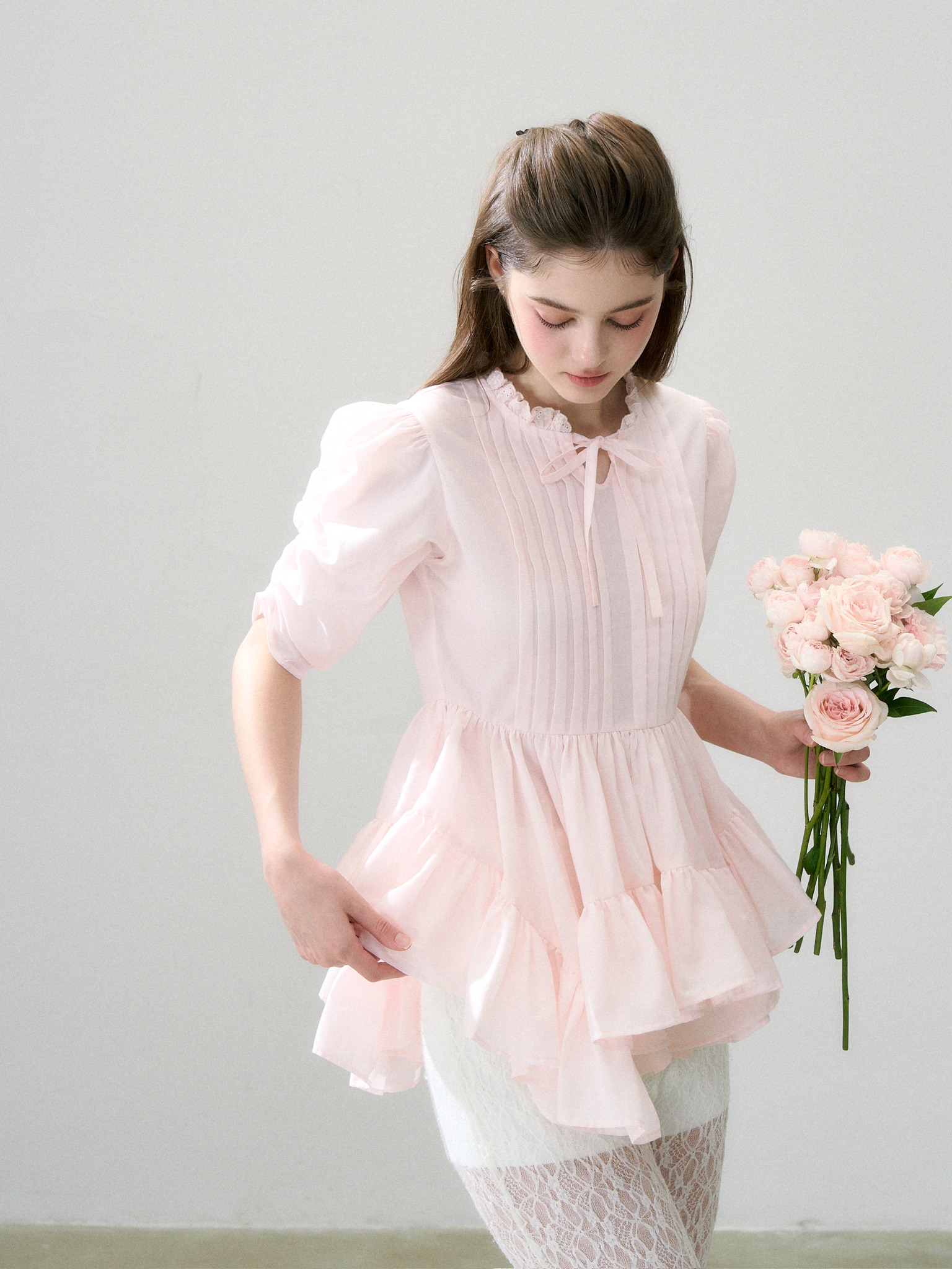トップス Twist Flare Pintuck Blouse treaturself Twist Flare Pintuck Blouse | ファッション通販サイト NUGU