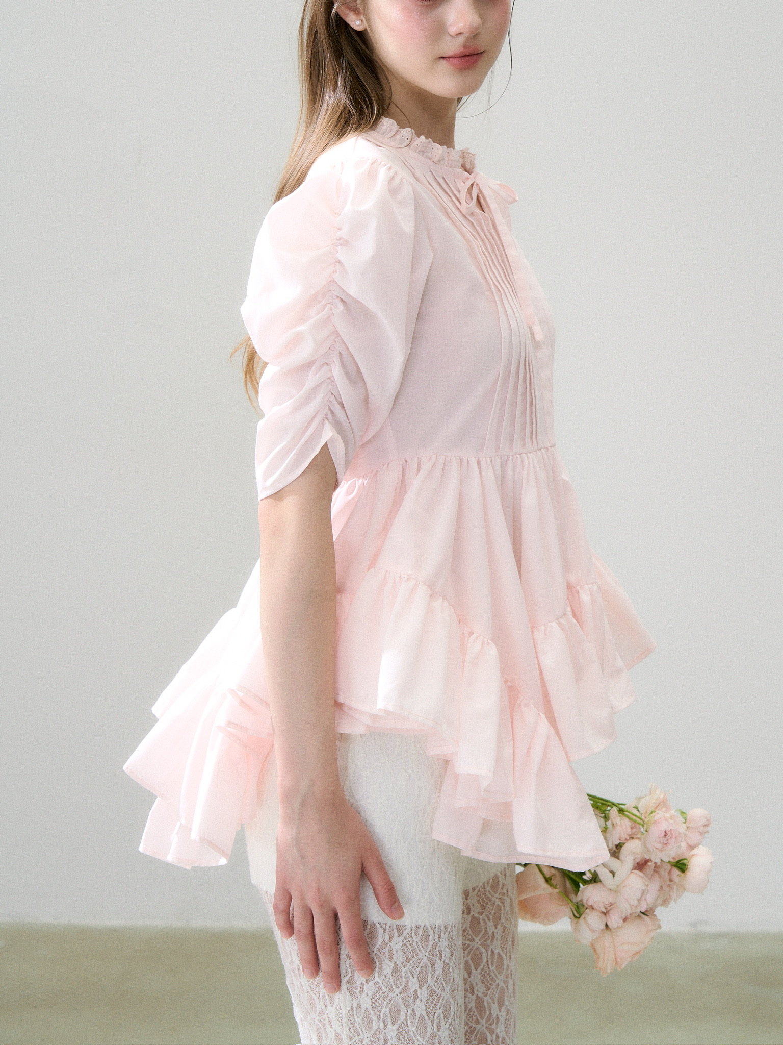treat urself ブラウス Twist Flare Pintuck Blouse | ファッション通販サイト NUGU