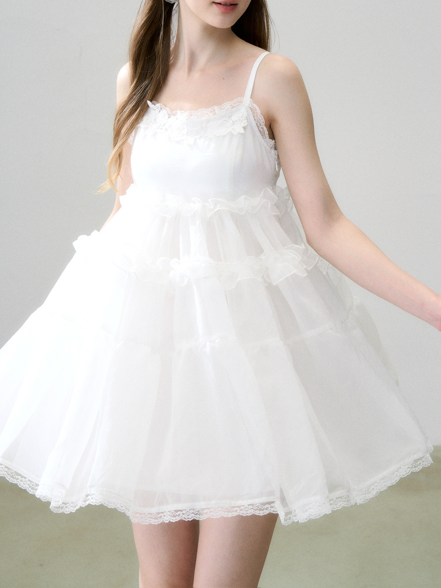 一度着用【rosymonster】 flora veil camisole 白 一度着用【rosymonster】 flora veil camisole 白