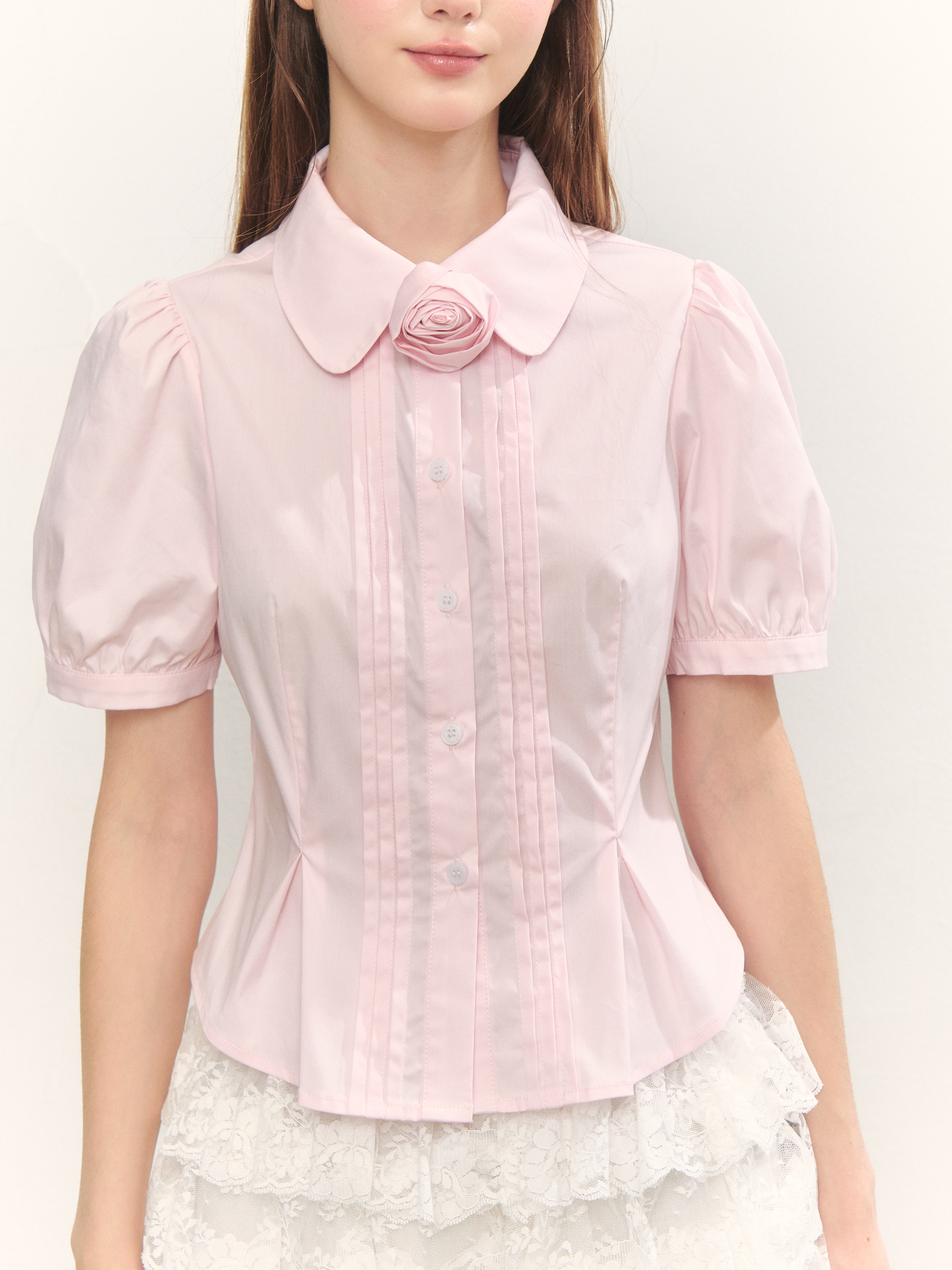トップス Treat urself Rose accent shirt blouse Rose accent shirt blouse | ファッション通販サイト NUGU