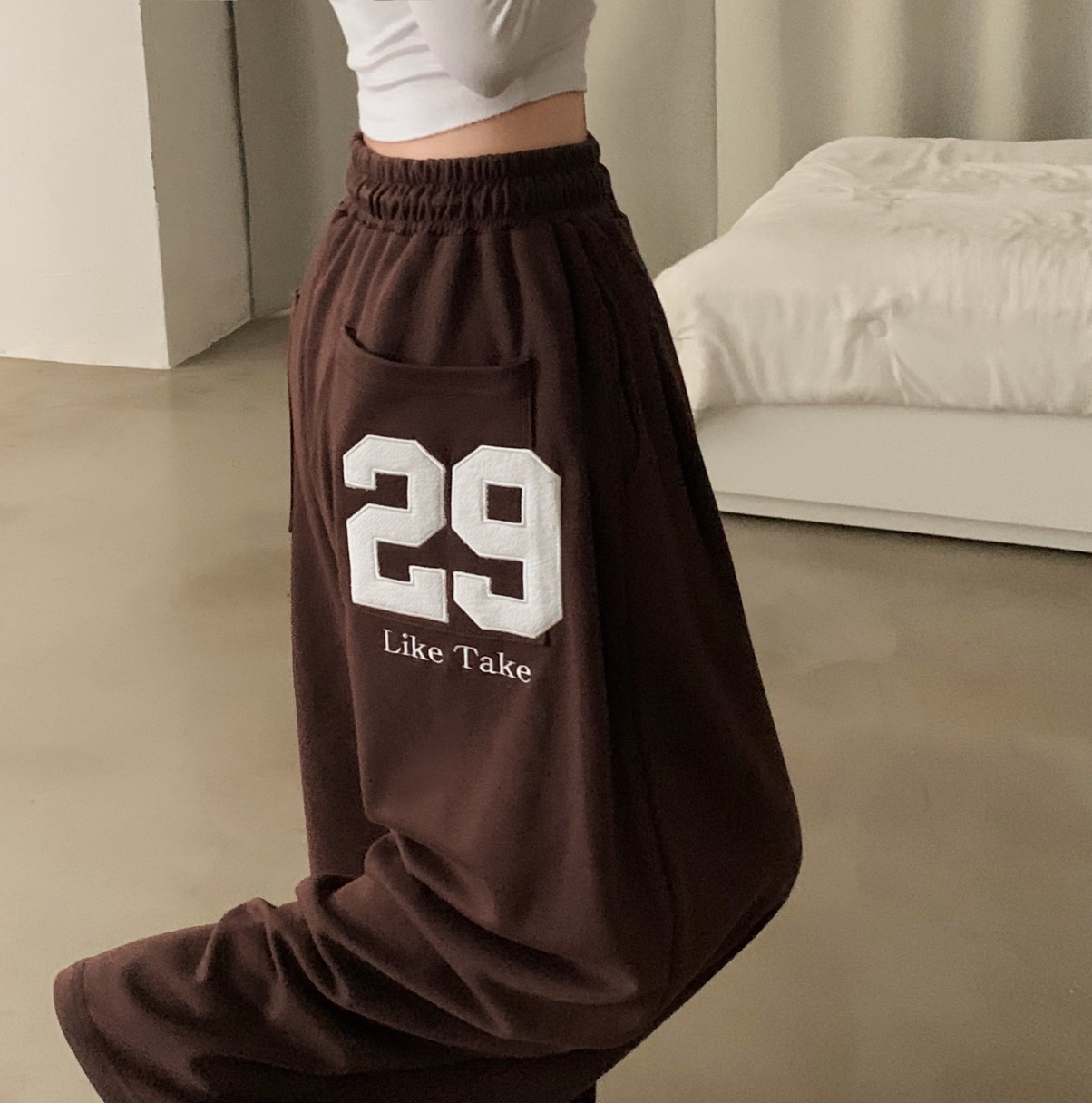 (6color)サイドタック入りロングワイドパンツ