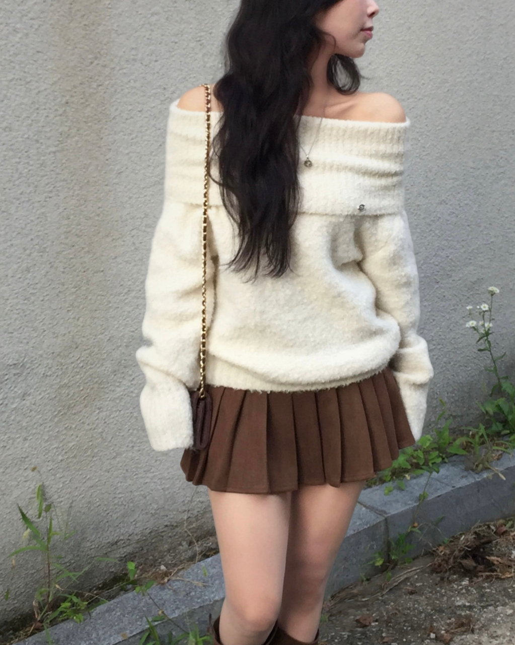 (3color)オフショルダーニット