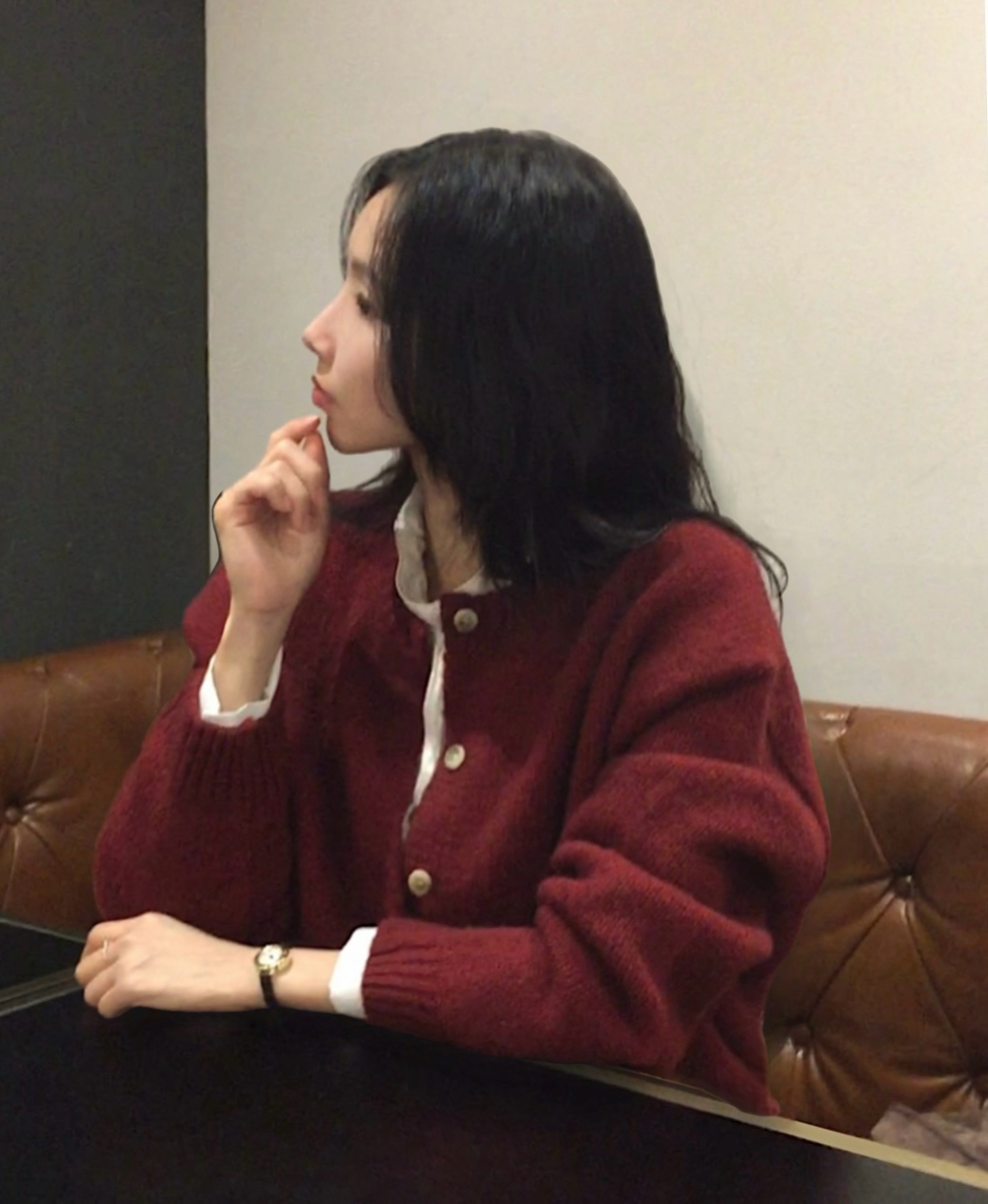 ボタンニットカーディガン