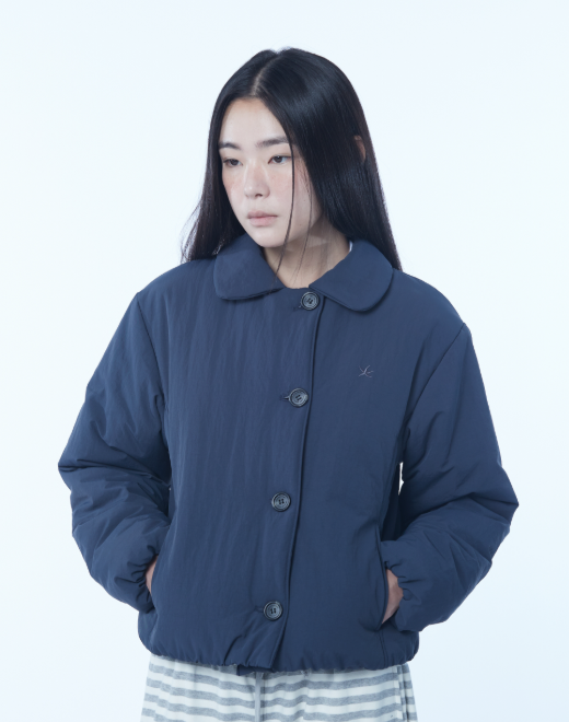 w) TCM round collar padding (navy) | ファッション通販サイト NUGU