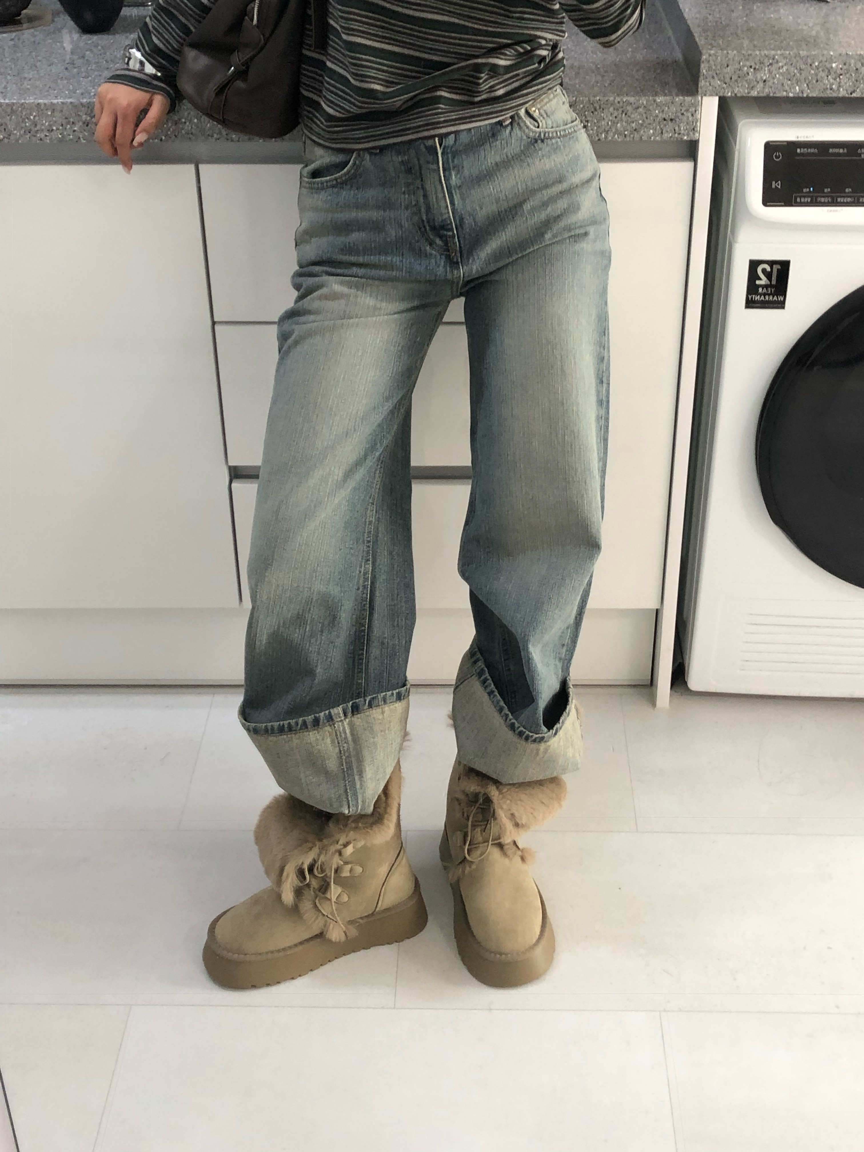 (3 color) ファー ブーツ