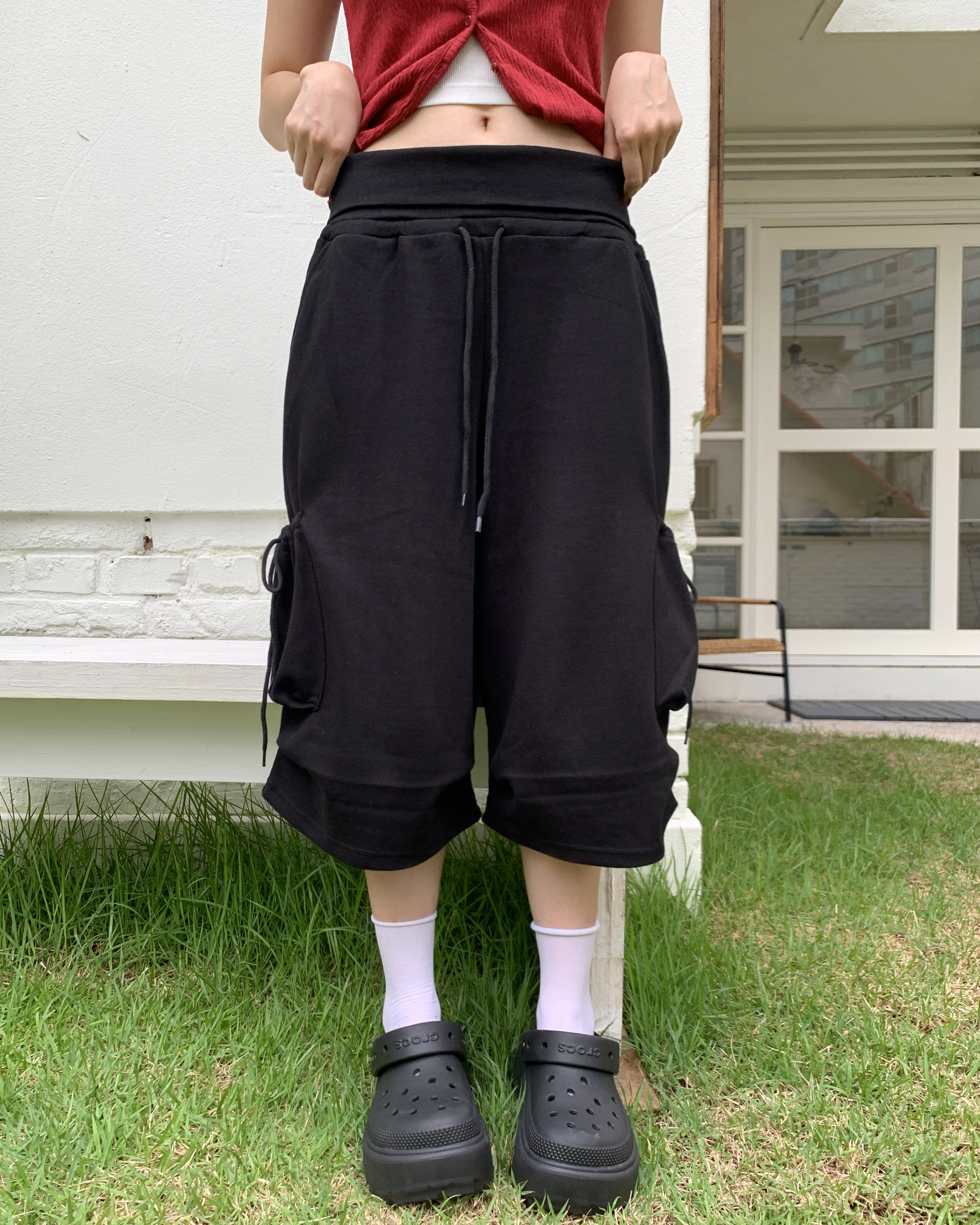 ゴムタック入りカーゴハーフパンツ | ファッション通販サイト NUGU
