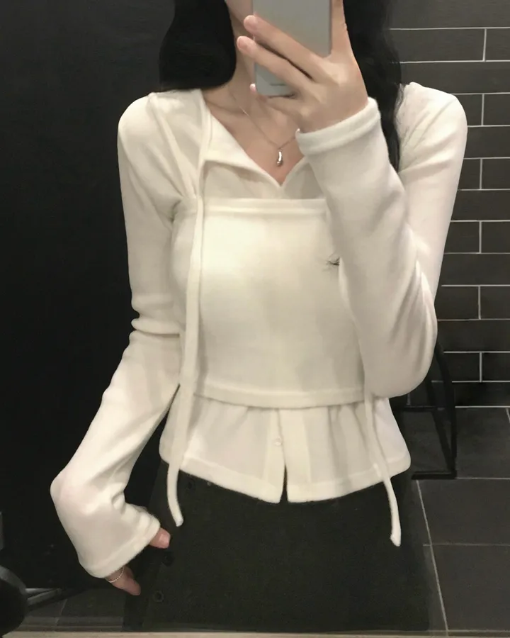 (2点セット) 裏起毛 キャミソール カーディガン  セットアップ