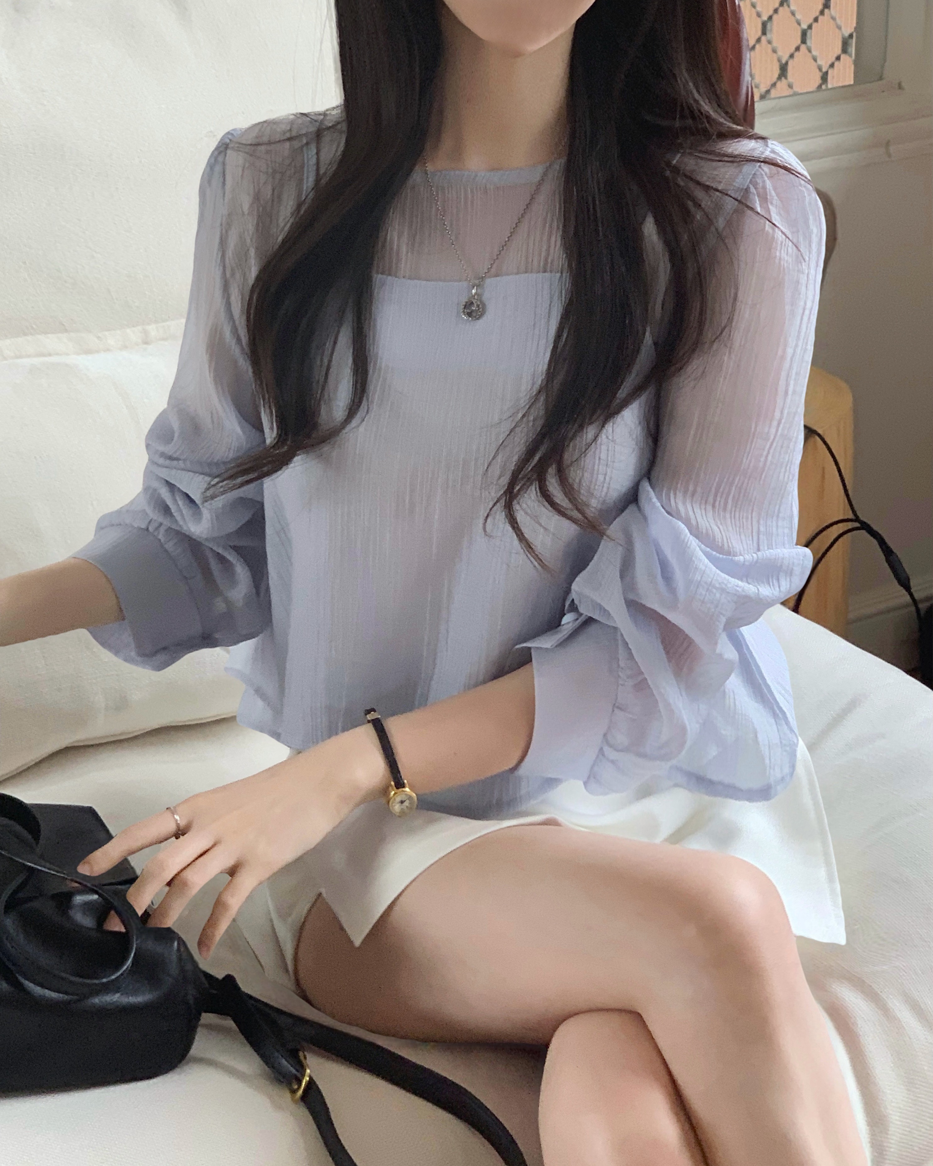 [SET](3color)シアーシフォンビスチェセット