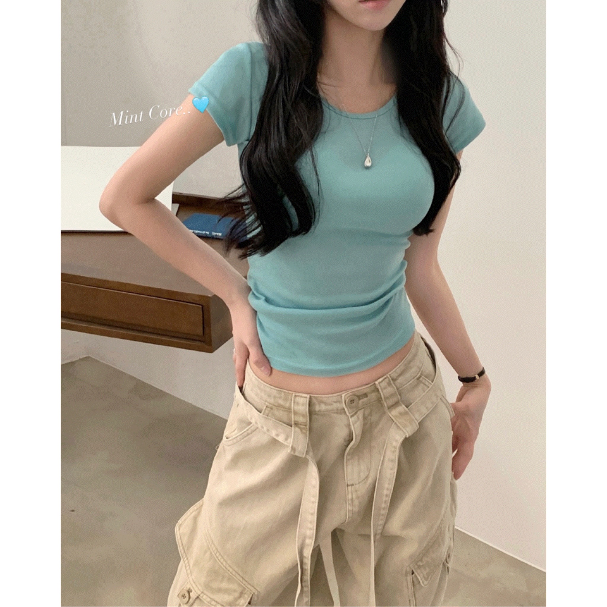 (12 color)スリムフィットTシャツ