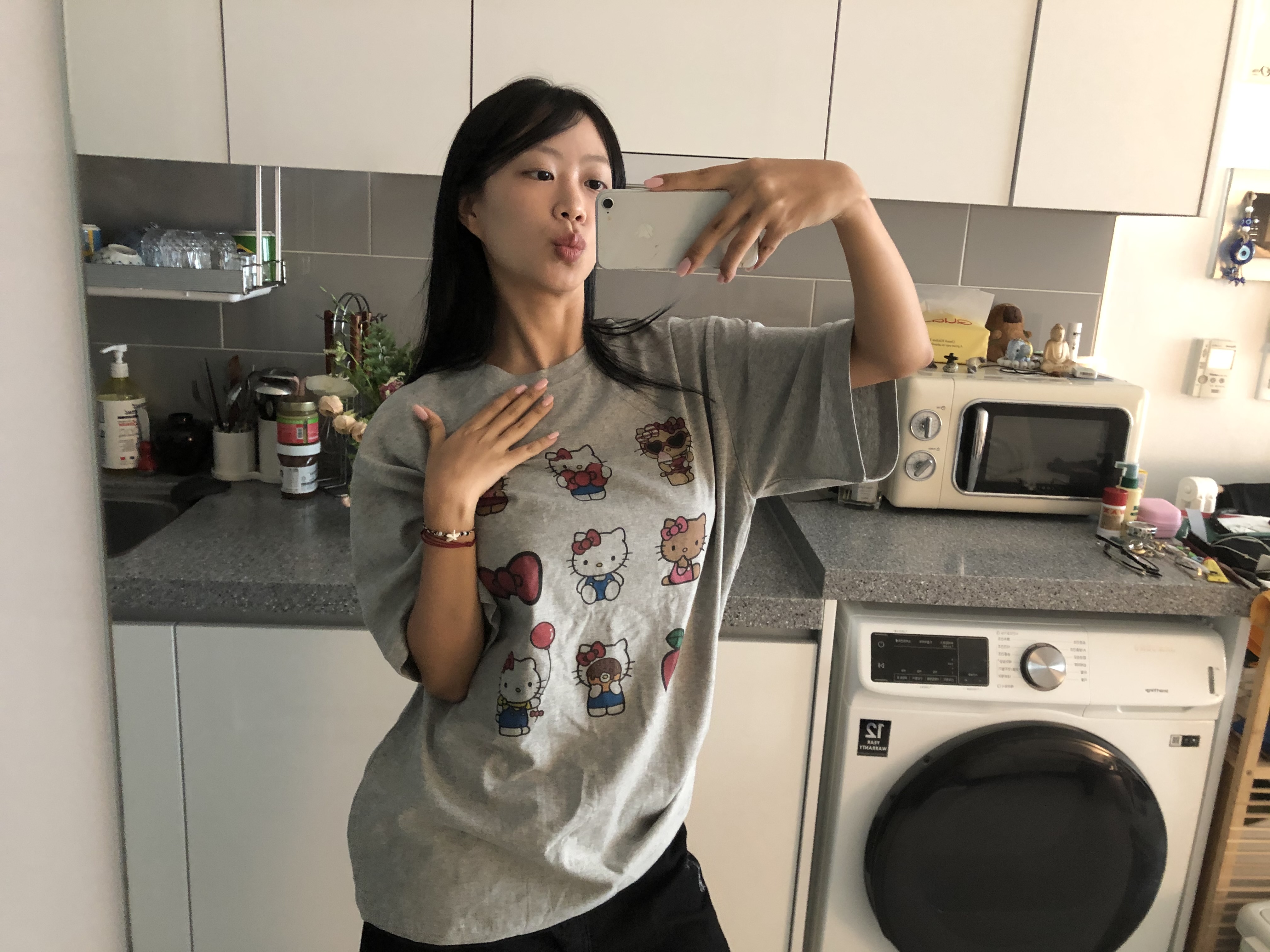 (3color)キャラクタープリント半袖Tシャツ