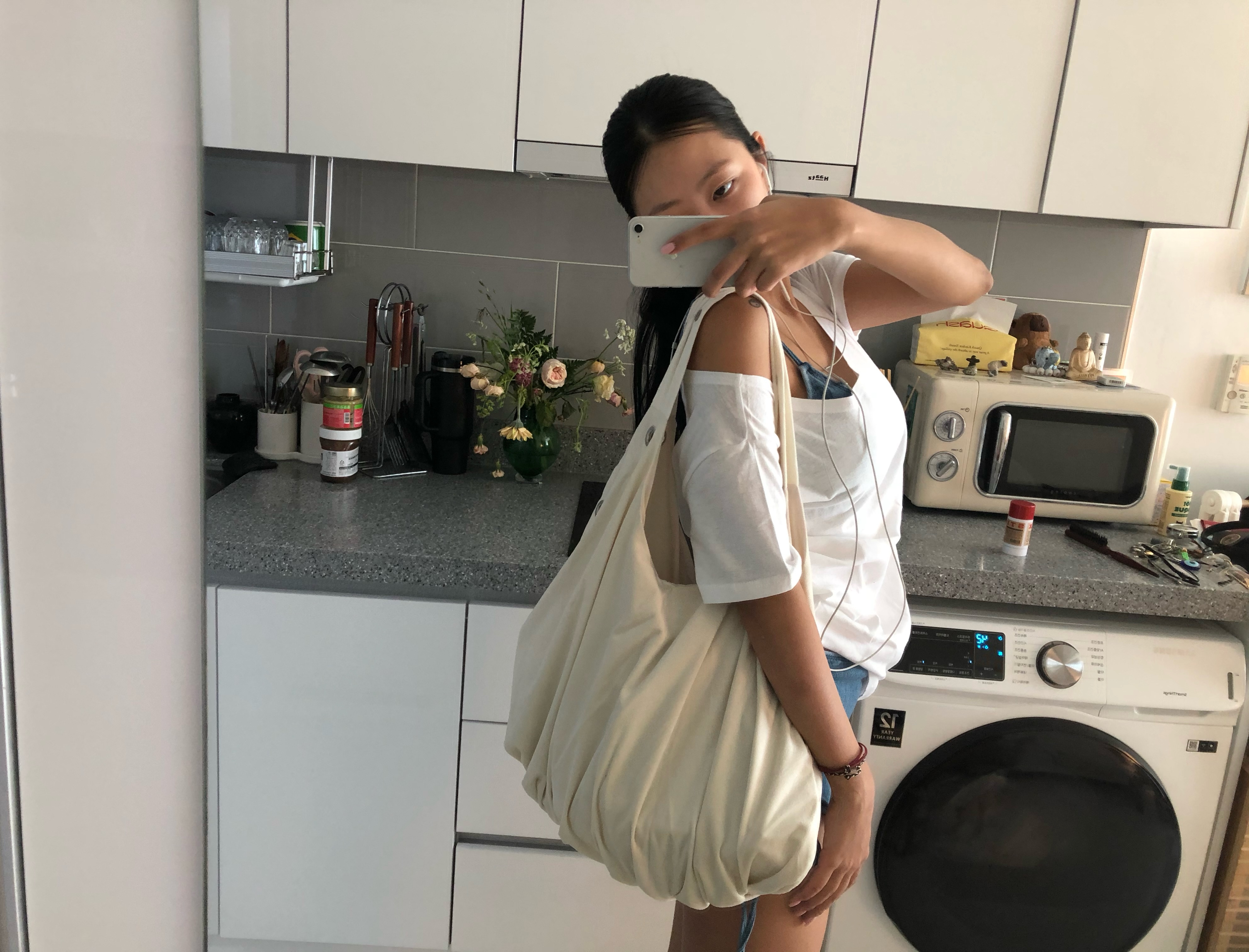 (2color)ベルベットアイレットバッグ