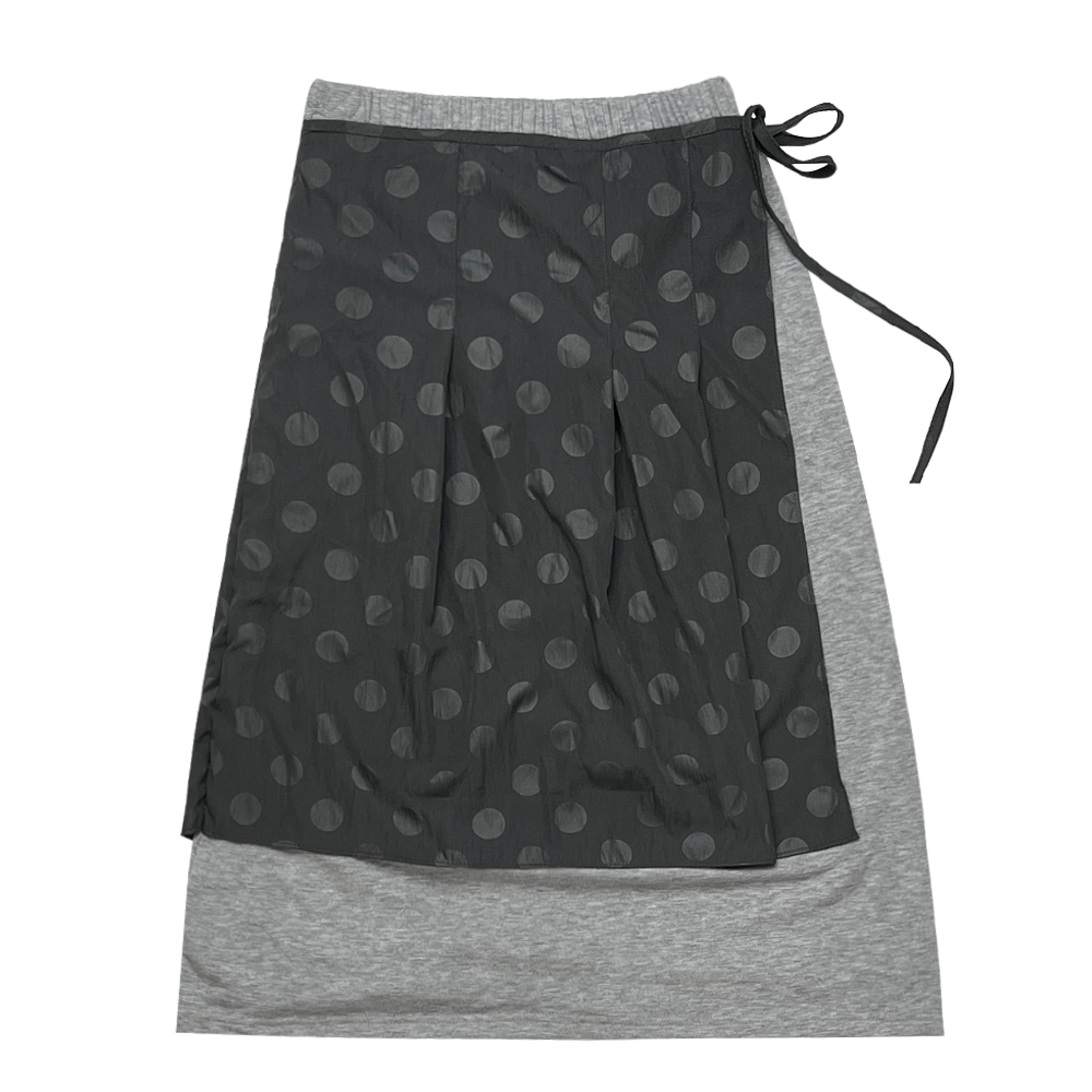 【YEGG】 Dot layered wrap skirt 2色 YEGG】 Dot layered wrap skirt 2色