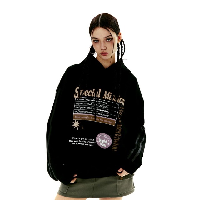 ★AMES-WORLDWIDE★SIGNATURE LOGO SWEATSHIRT BLACK★正規品 AMESWORLDWIDE | ファッション通販サイト NUGU
