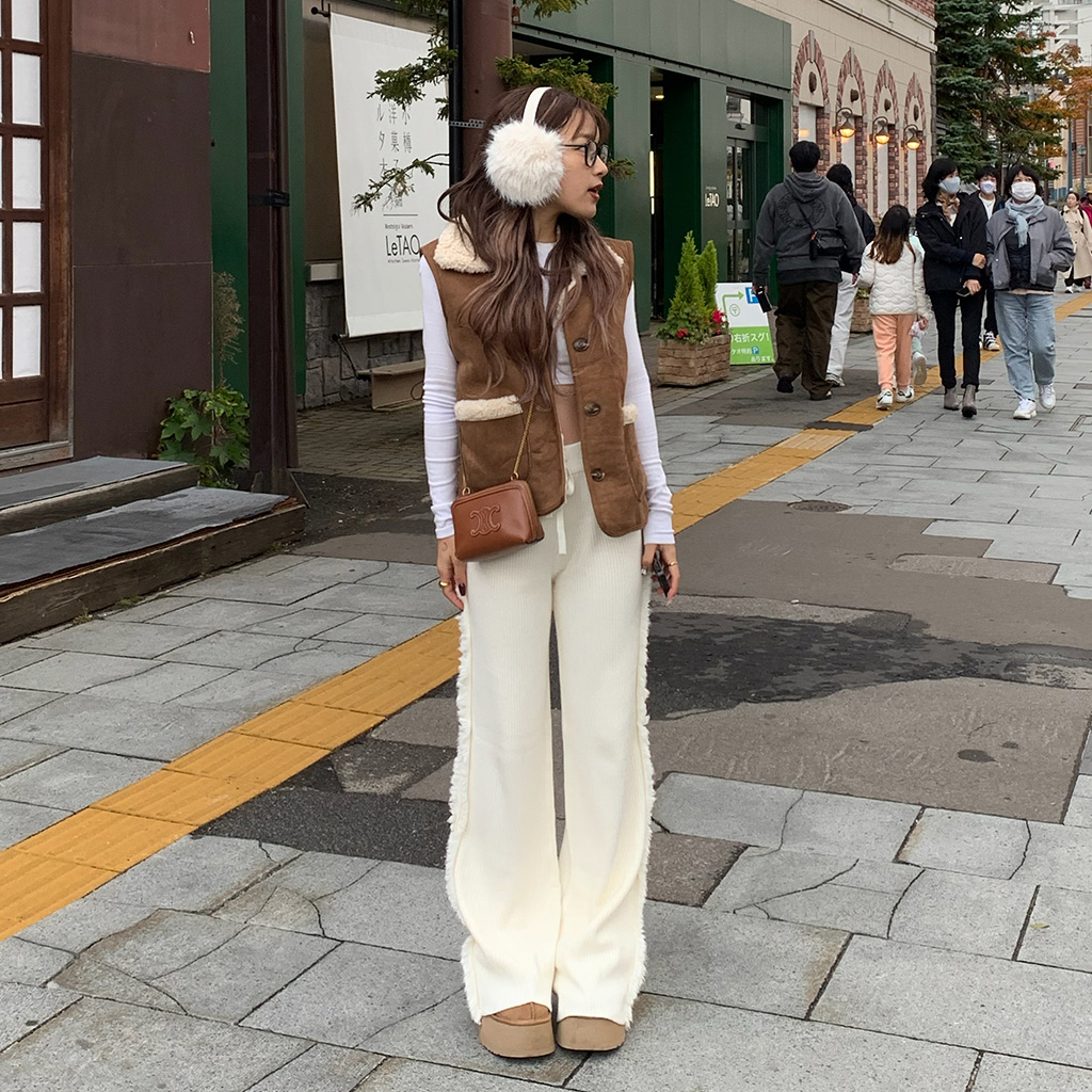 みゅうページ GU公式 | ボーダーリブポロセーター(7分袖) by rokh