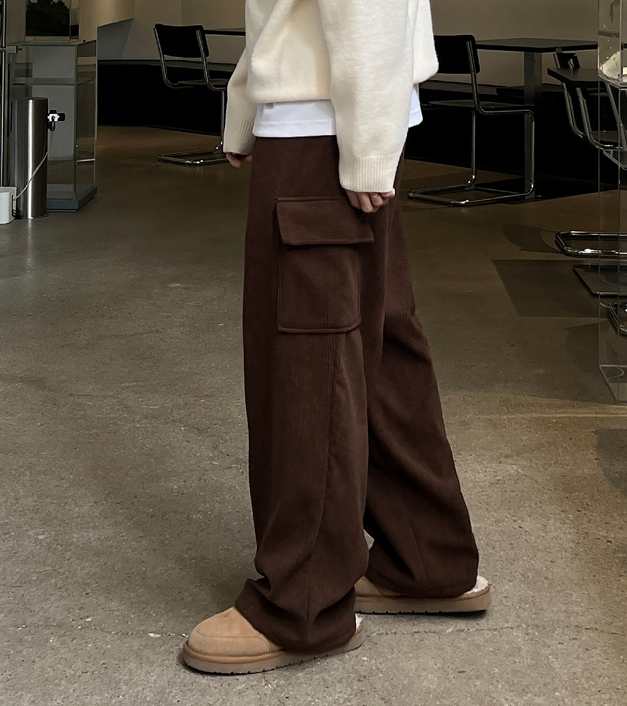 ボアコーデュロイカーゴワイドパンツ