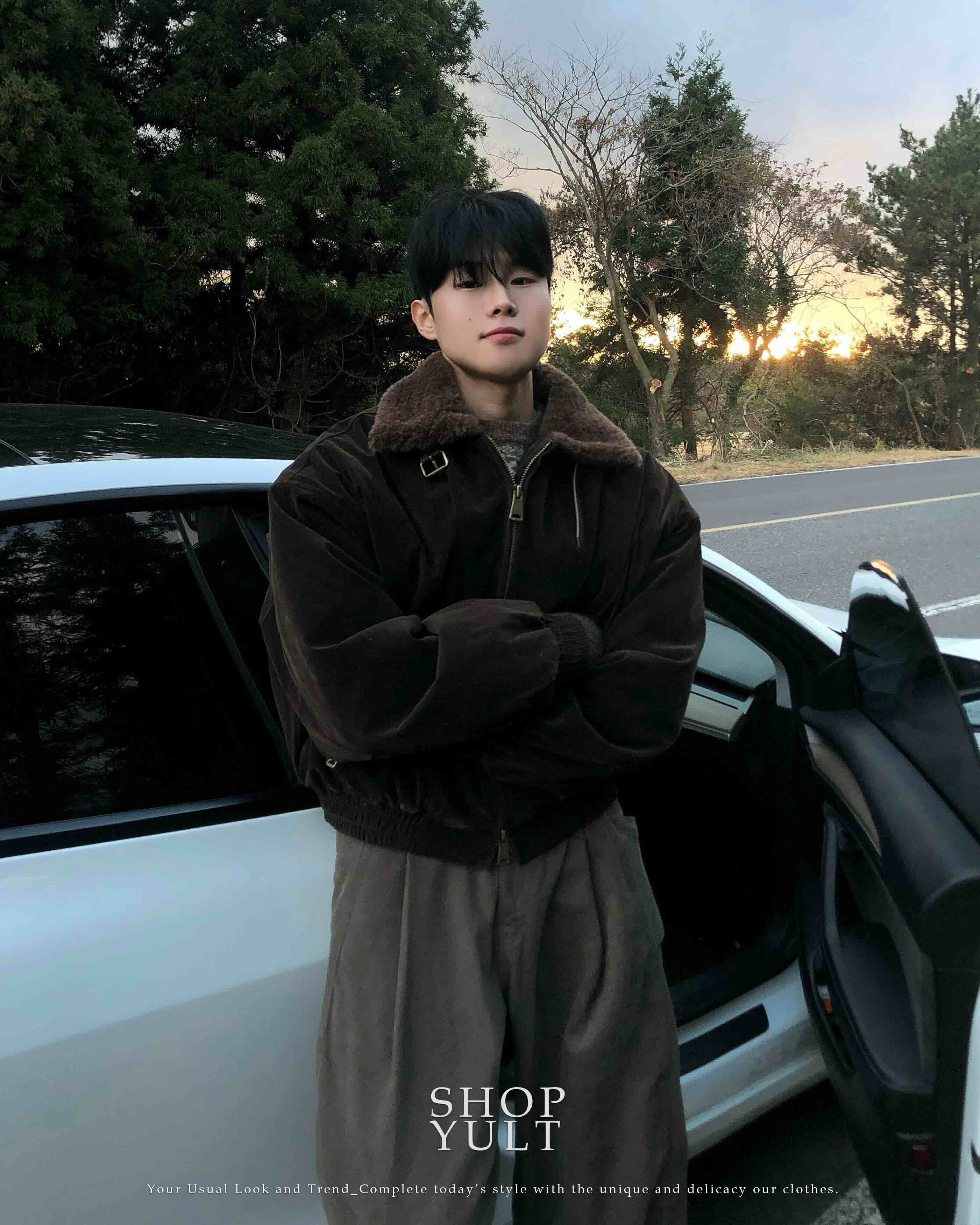 (2 color) ドット柄 ベロア ムスタン ジャケット