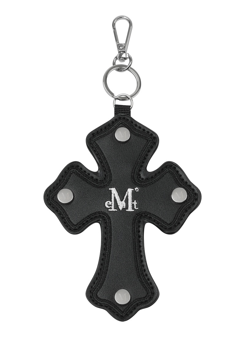 REX CROSS LEATHER PATCH KEY RING UNISEX