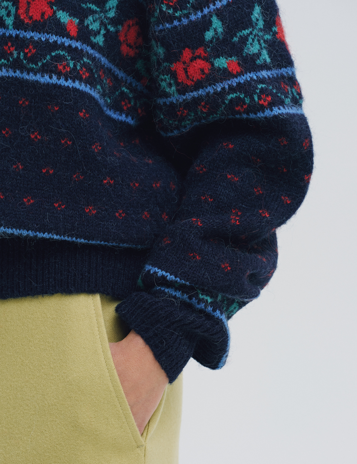 nugu限定商品][yuchan x SIENNE] Rose Alpaca Knit (Navy