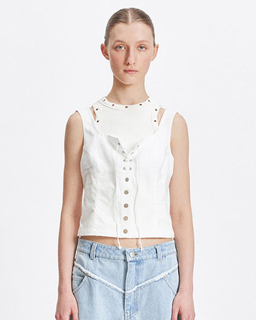 CHECK BUSTIER [WHITE] | ファッション通販サイト NUGU