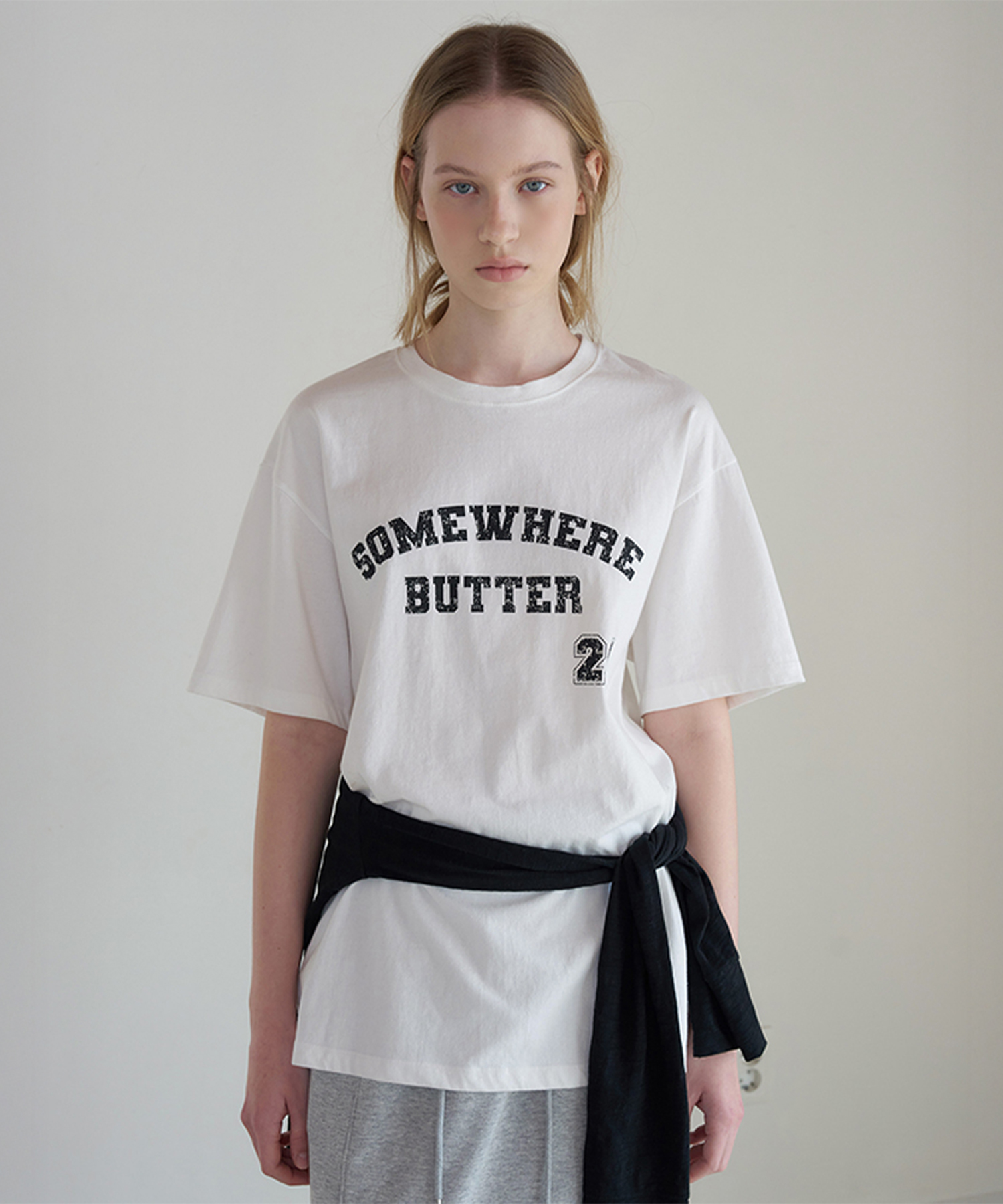 21 Square Logo Over-Fit Top - Ivory