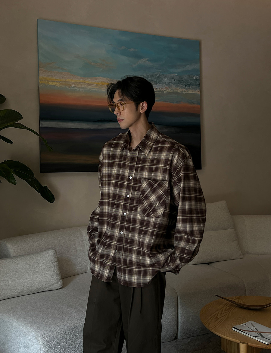 レトロオーバーサイズチェックシャツ