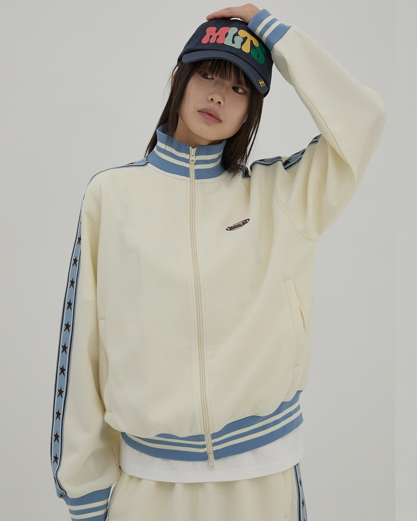 [K-POPアイドル着用] Star Track Jersey Jacket IVORY