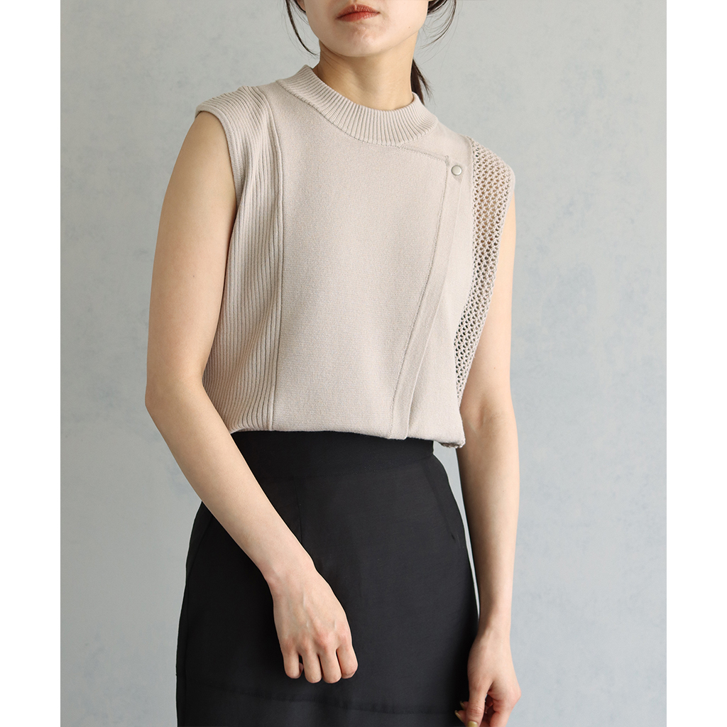 レイヤードライクミックスニットトップス（986-64031） | ファッション