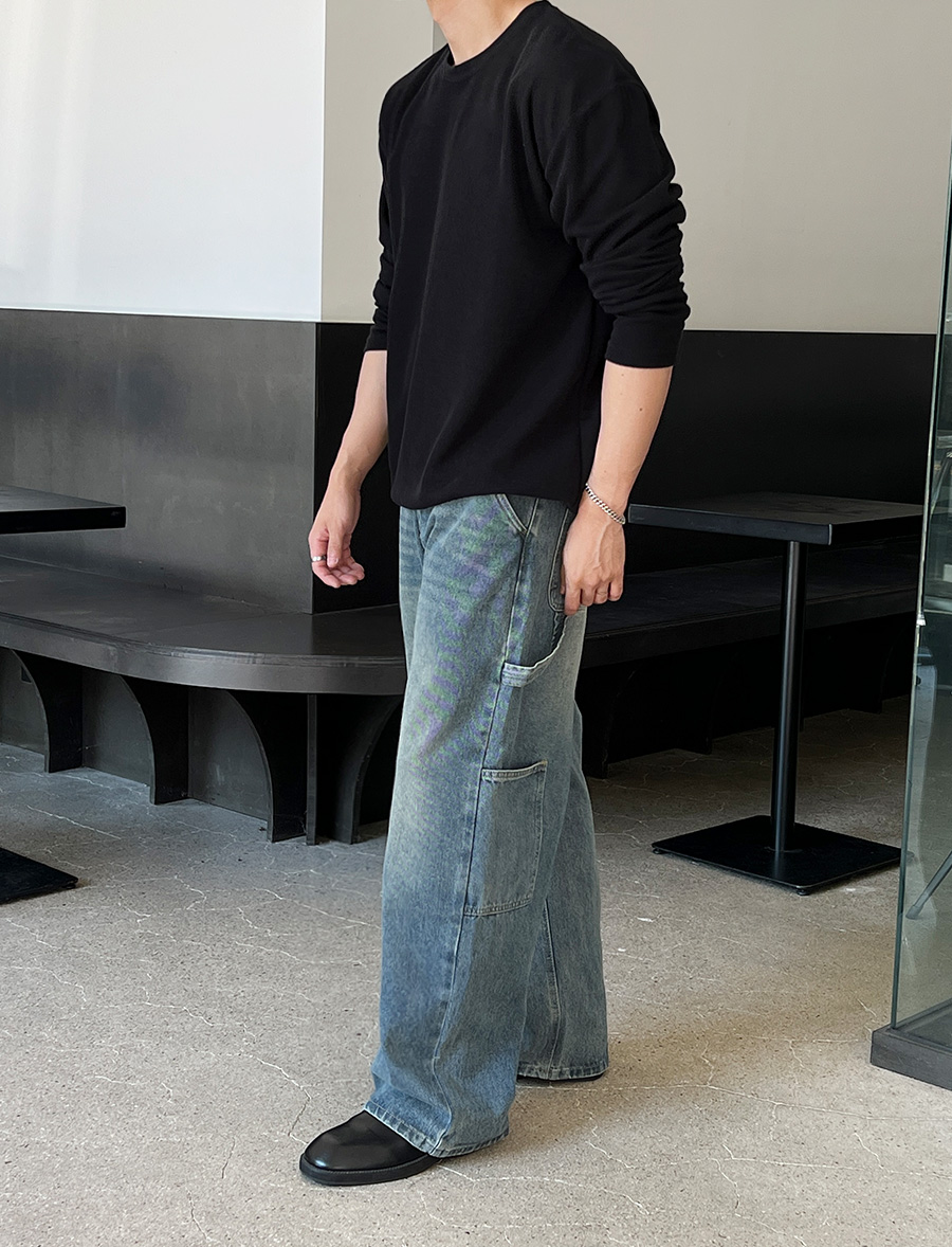 カーペンターワイドデニムパンツ | ファッション通販サイト NUGU