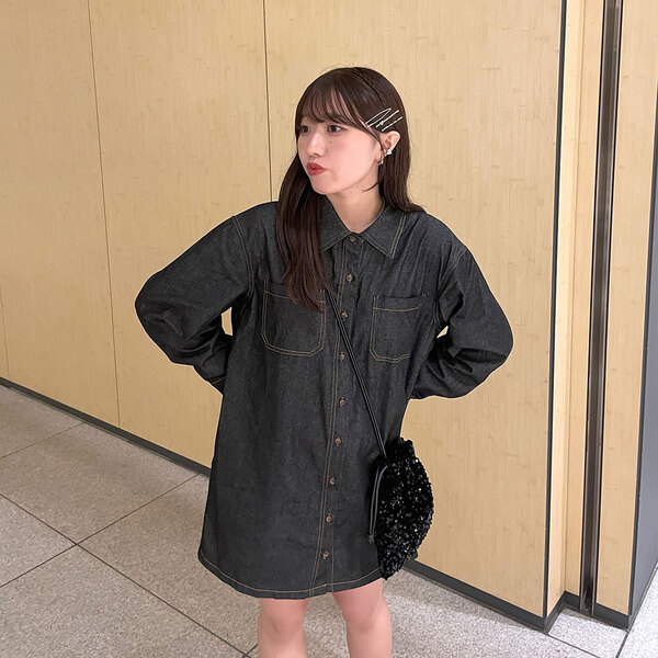 送料関税込み☆ JEANS ロゴ デニム シャツワンピース trim_fce_item657bef8a634fd.jpg