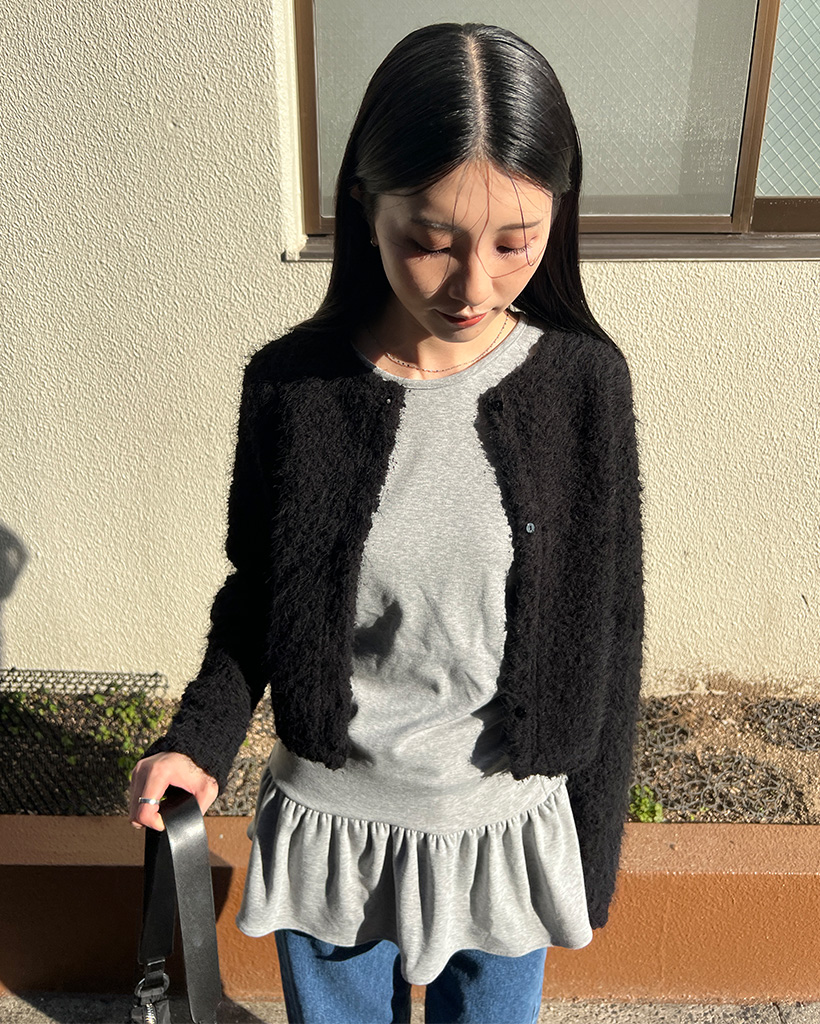 ファーラウンドカーディガン