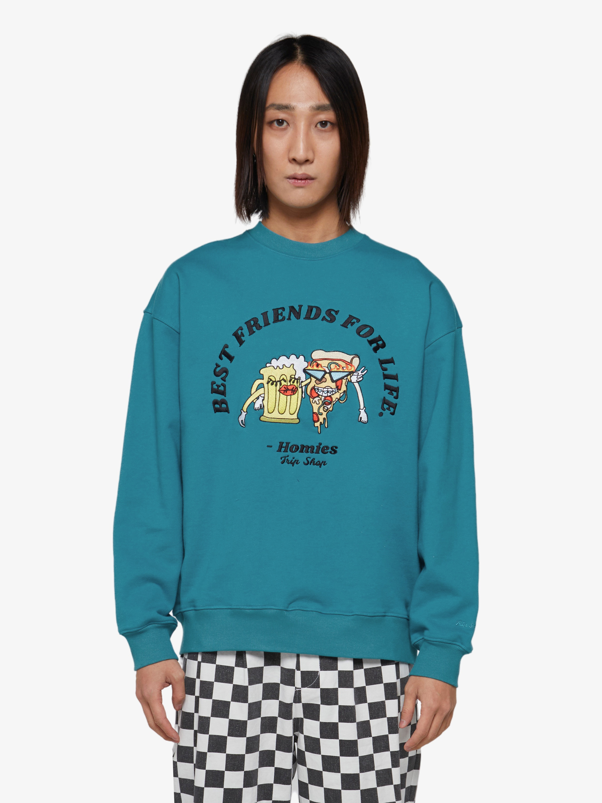 ピザ刺繍スウェットシャツ