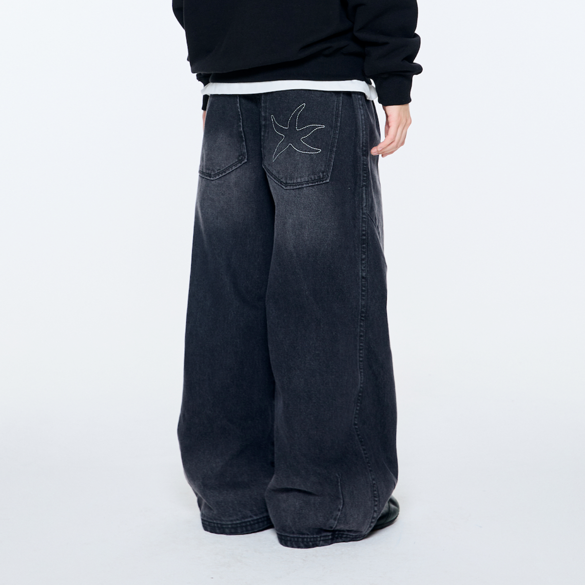 パンツ THE COLDEST MOMENT TCM starfish pin stripe pants black TCM starfish pin stripe pants (black) | ファッション通販