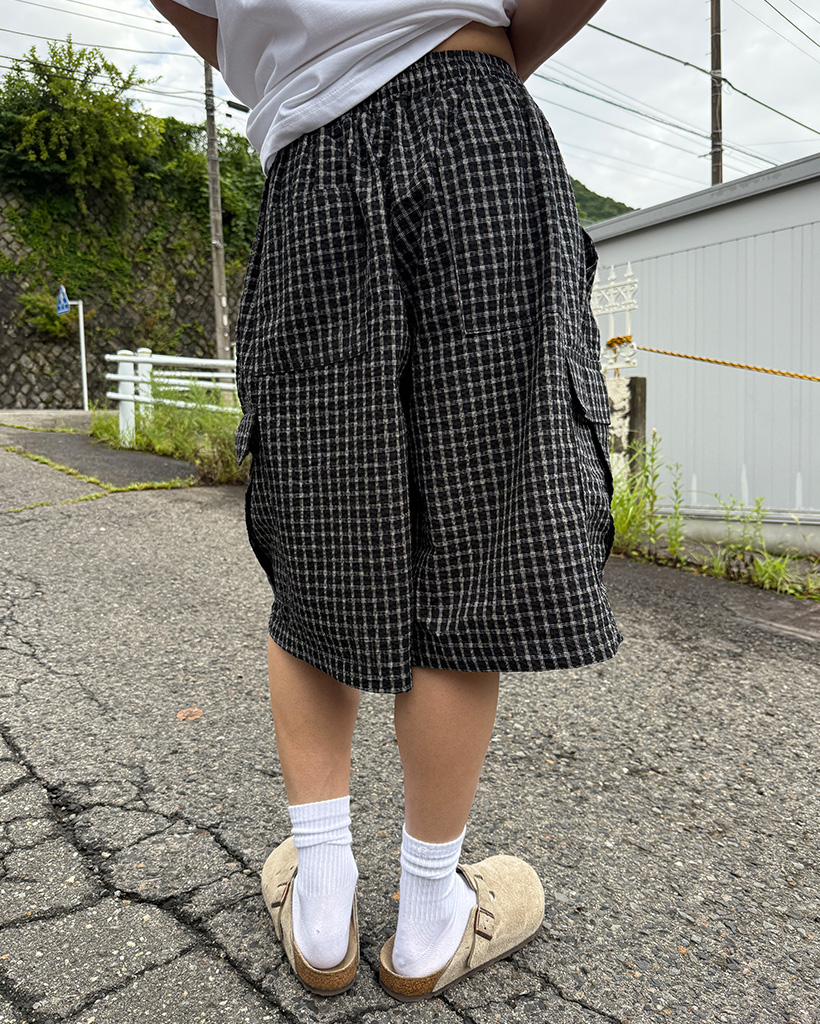00s~ タータンチェック カーゴパンツ パラシュート バギー ショーツ 極太 00s~ タータンチェック カーゴパンツ パラシュート バギー