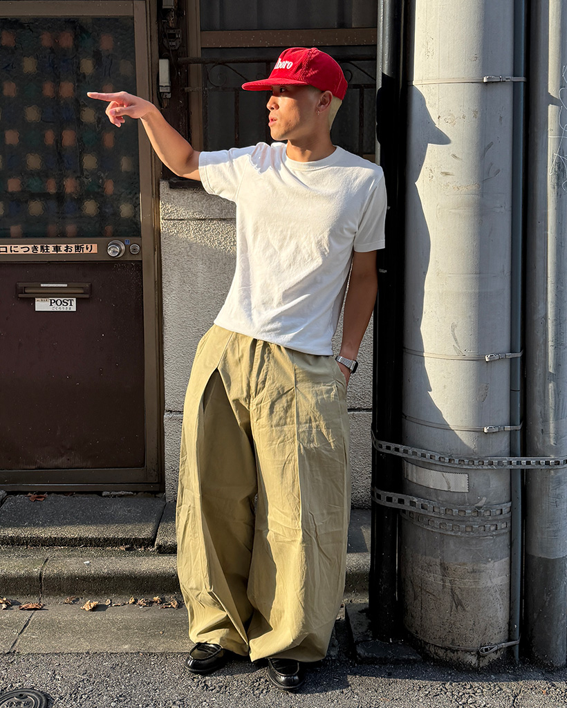 SATOKA パンツ　GINGER チノパン　ベージュ　ルフィル ロンハーマン 1タック ワイドチノパンツ|HYSTERIC GLAMOUR MEN | HYSTERIC