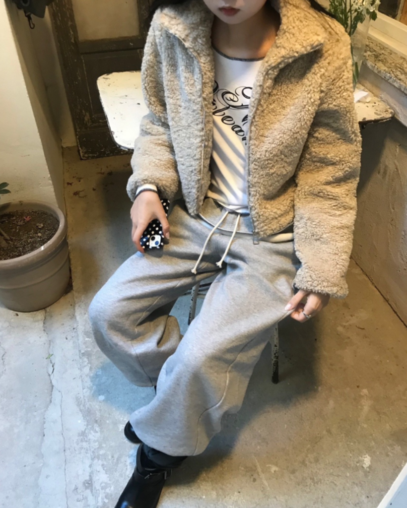 high neck fur zip-up (3color) | ファッション通販サイト NUGU