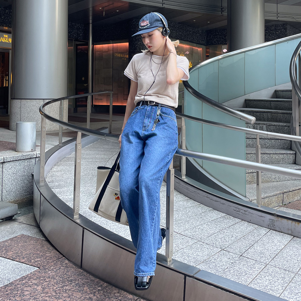 Nn♡ページ[2288] [2863] [2871] 秋再入荷]スリットポイントワイドデニムパンツ | ファッション