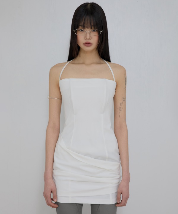 Striped Color Block Ruffle One Piece White | ファッション