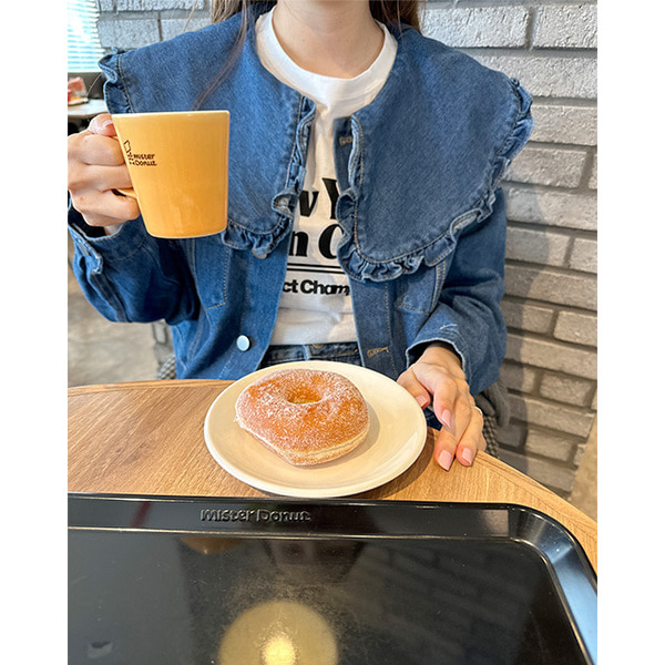 TOBECHICミニタリービジュフリルレースデニムジャケット42 TOBECHICミニタリービジュフリルレースデニムジャケット42