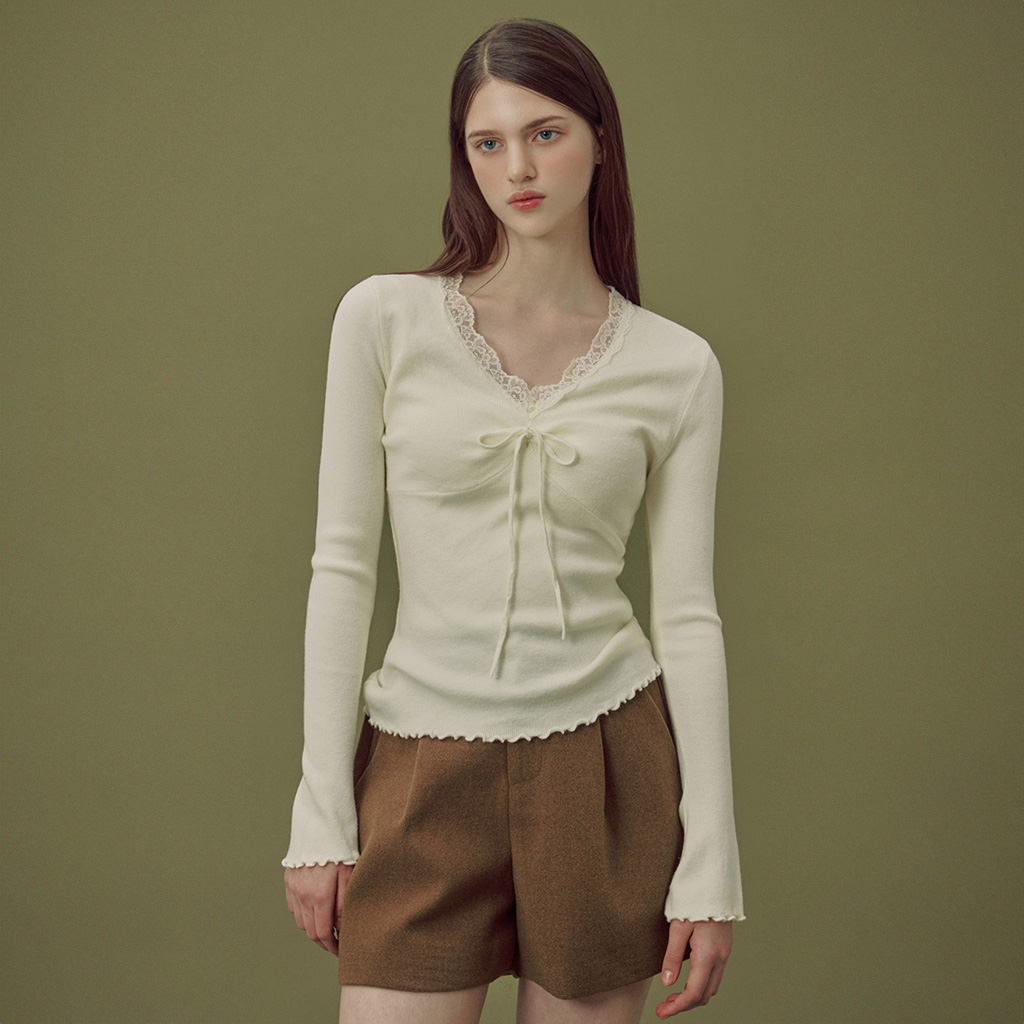 Forgia Lace Ribbon Slim Knit