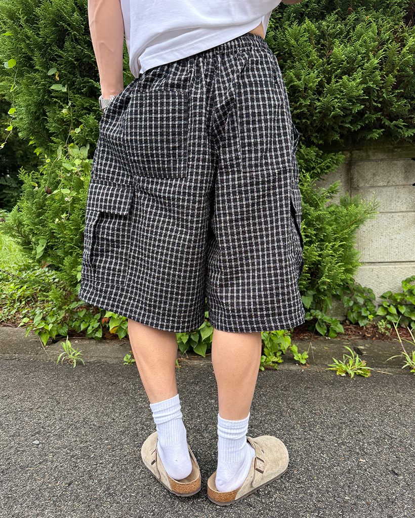 00s~ タータンチェック カーゴパンツ パラシュート バギー ショーツ 極太 00s~ タータンチェック カーゴパンツ パラシュート バギー