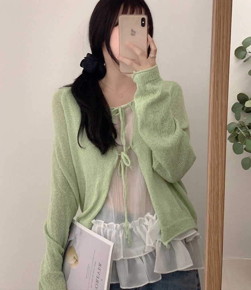 ツーリボンブークレルーズニットボレロ | ファッション通販サイト NUGU